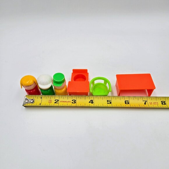 Vintage School Toys Little People Desk Chair Boy Girl Hong Kong Read - Picture 8 of 9